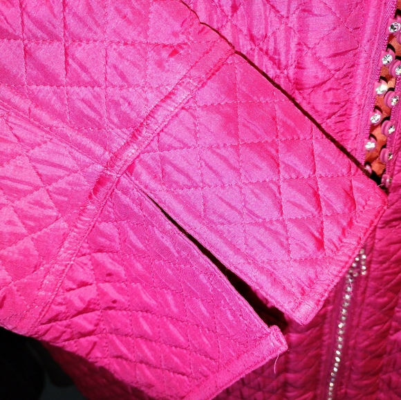 2XL Exquisite Fuisha/Orange Silk with Bling Zipper Jacket - Picture 3 of 5